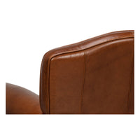 Backrest stitching detail leather club chair accent chairs.