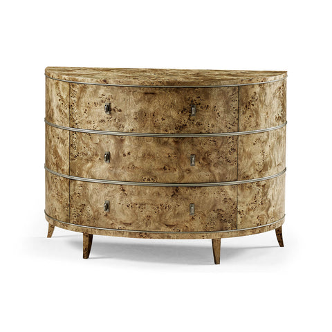 French Burl Demi Lune Dresser