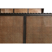 Close-up of French caned king bed footboard design.