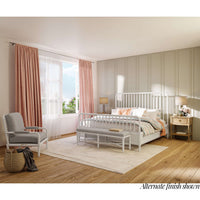 Bedroom scene with wooden bench, alternate finish.