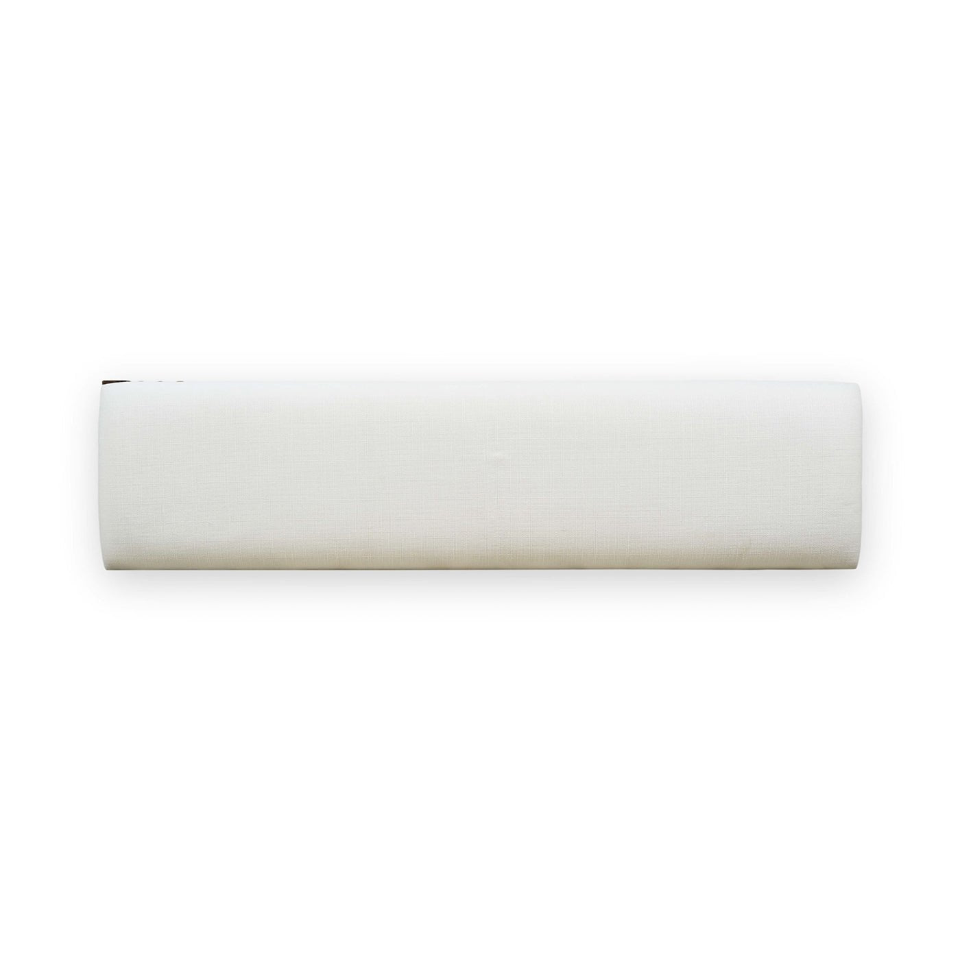Top view of wooden bench's white upholstery.