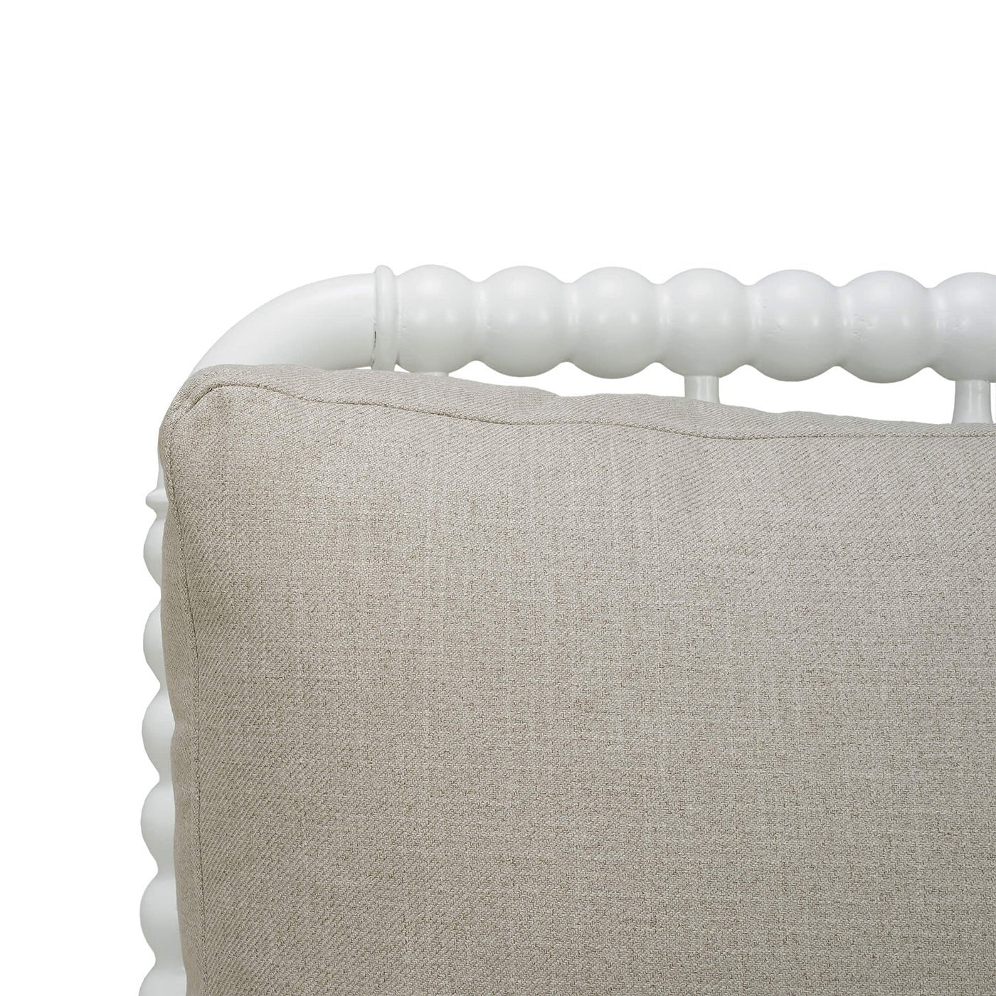 French Country Bobbin Armchair close-up of cushion and frame.