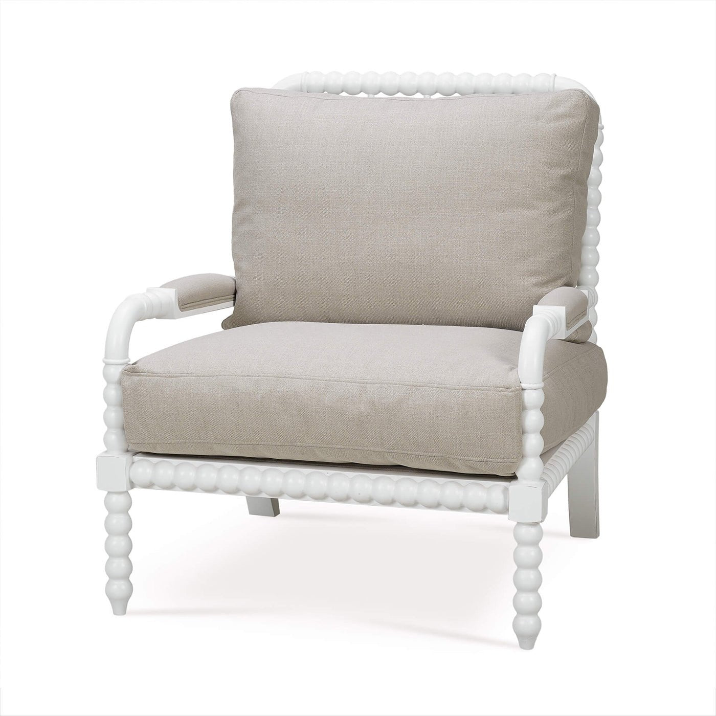 Front angle of French Country Bobbin Armchair.