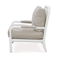 Side profile of French Country Bobbin Armchair.
