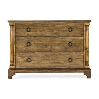 Front view of French Country chest of drawers.