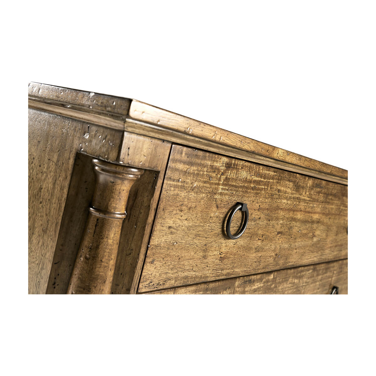 Detail of chest top edge and handle.