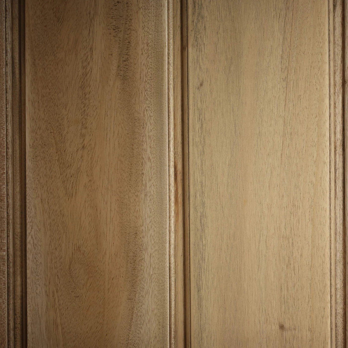 Wood texture on French country display cabinet.