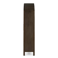 Side profile of French country display cabinet.