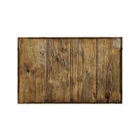 Top view of wooden French country end table surface.