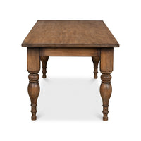 End view of French Country style dining table.