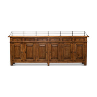 Front view of French Country buffet sideboard with cabinets.
