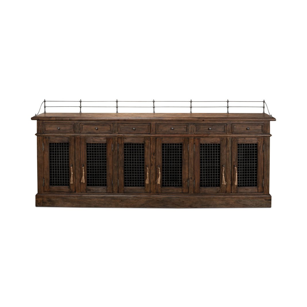 Front view of French Country Grill Door Buffet.