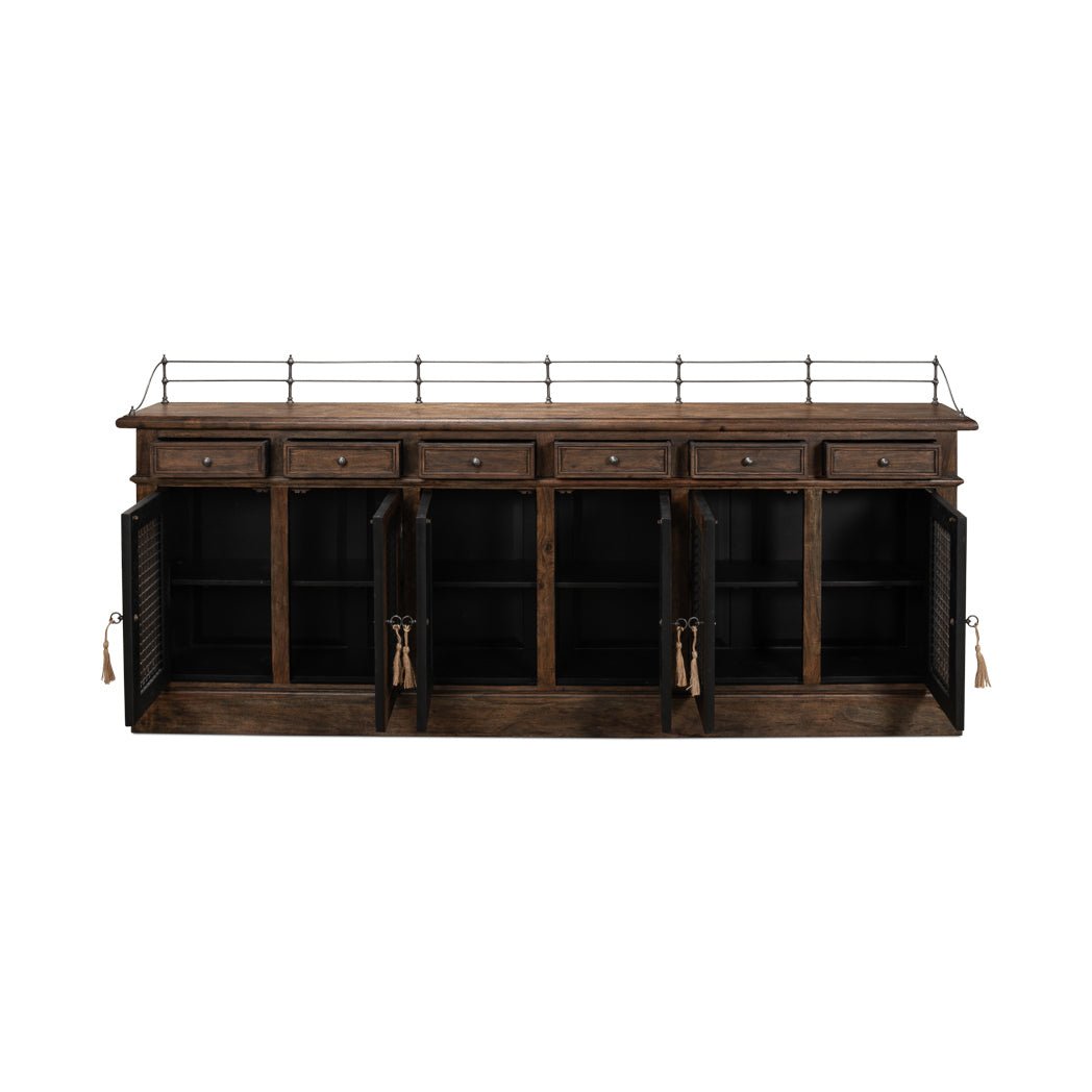 Open doors of French Country Grill Door Buffet.