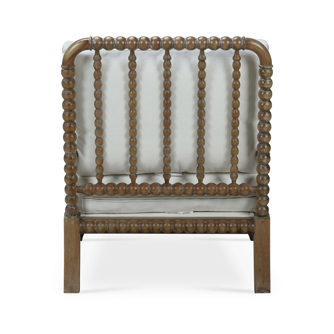 French Country mahogany bobbin armchair back view