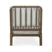 French Country mahogany bobbin armchair back view