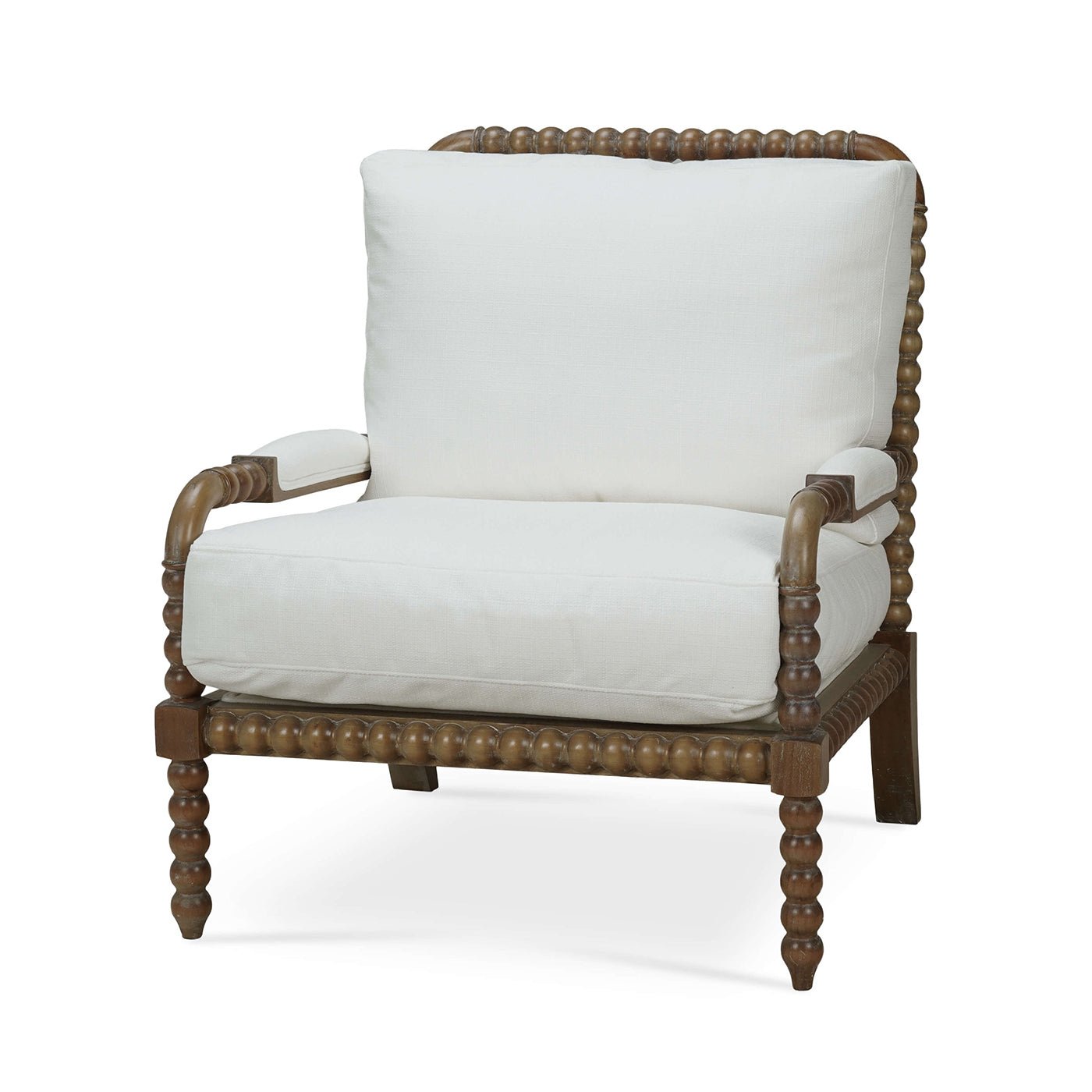 French Country mahogany bobbin armchair front view