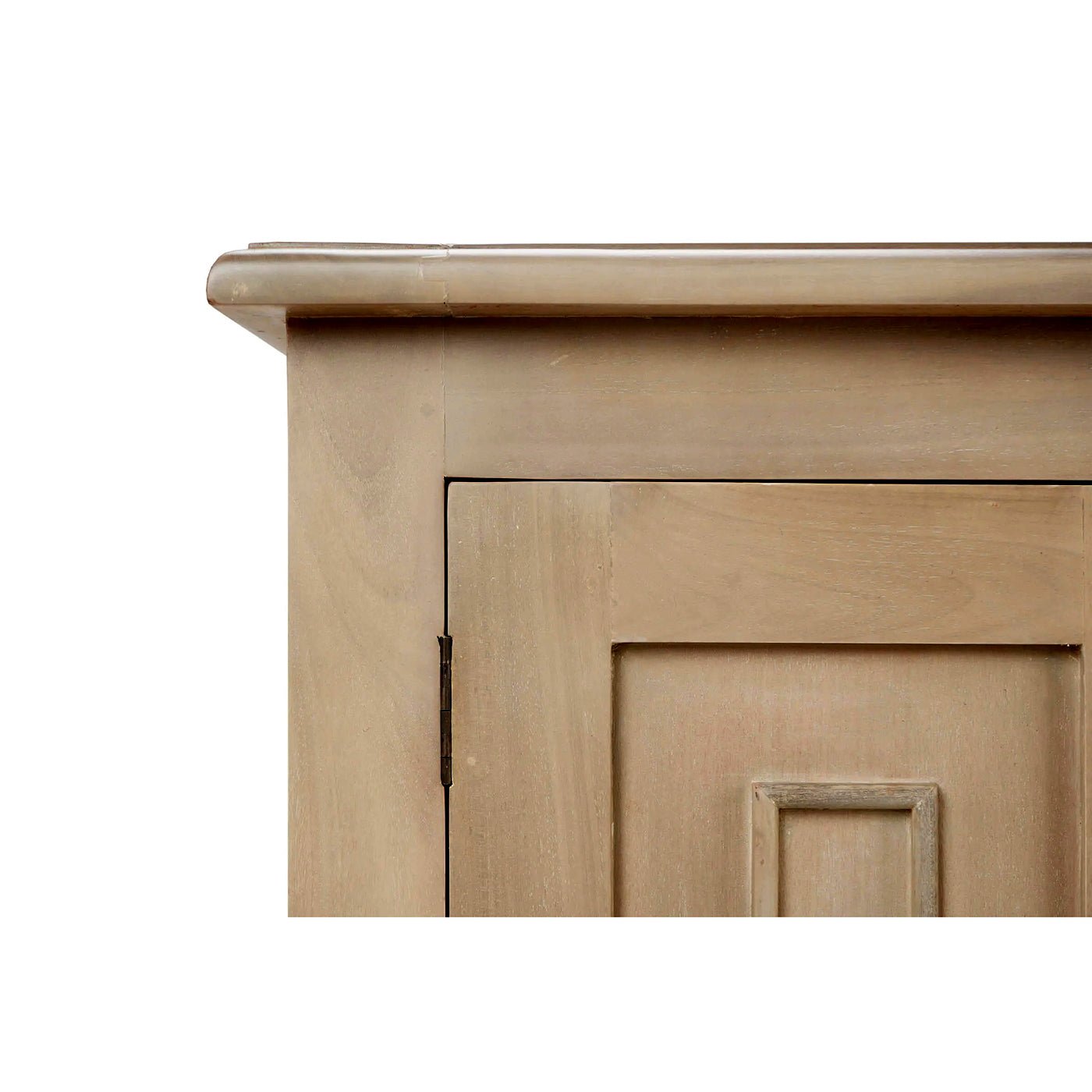 Close-up of sideboard corner and door detailing.