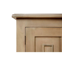 Close-up of sideboard corner and door detailing.