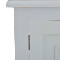 Detail of sideboard corner and hinge construction.