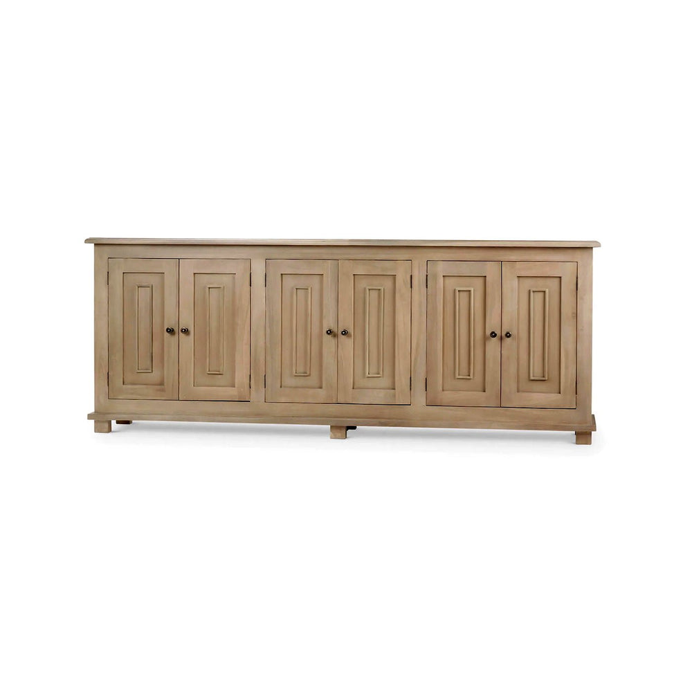 Narrow sideboard with four doors, front view.