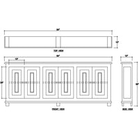 Dimensional sketch of the French Country sideboard design.