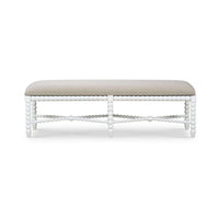 White French bench full view, decorative legs.