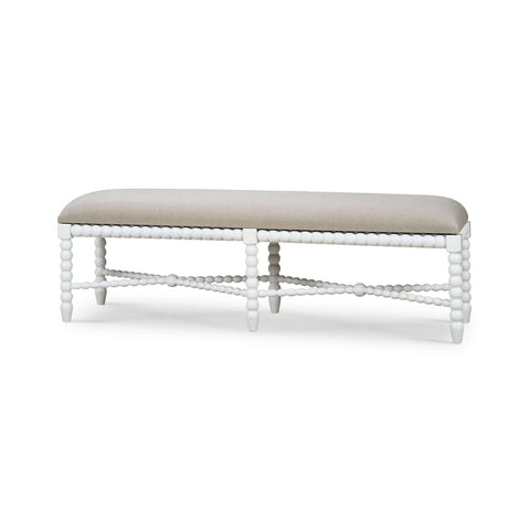 French Country Painted Bench - White