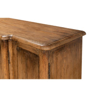 Detailed close-up of credenza top surface.