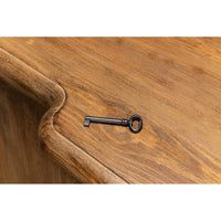 Close-up showing credenza key on top surface.