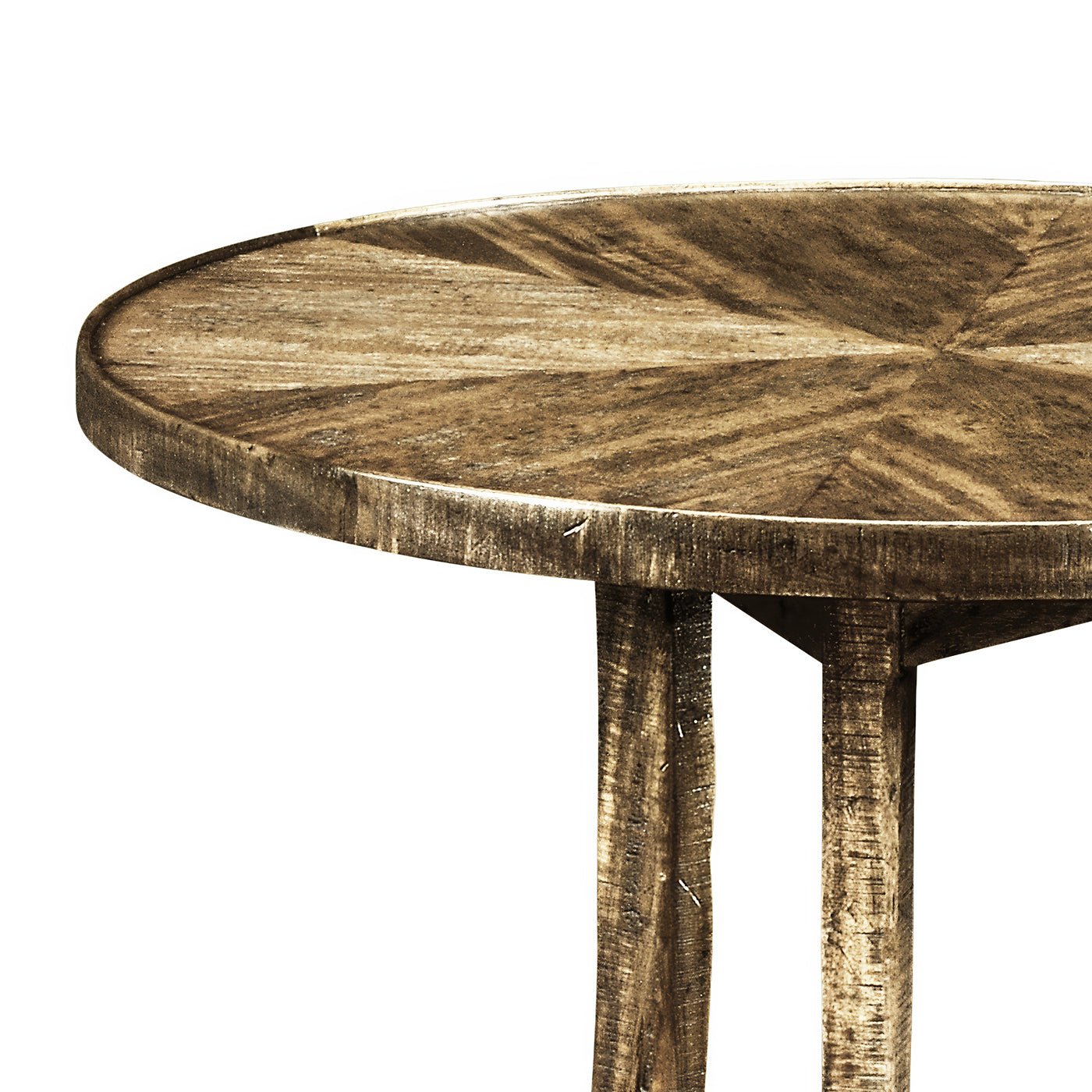 Close-up of wooden table surface with intricate detailing.