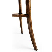 Leg design of French country round end table.