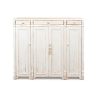 French country sideboard, front view, doors and drawers closed
