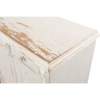 French country sideboard, close-up, distressed top surface