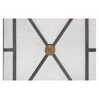 Close-up, French Directoire style fireplace screen medallion.