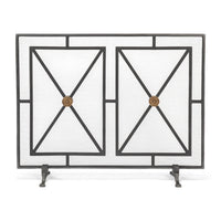 Front view, French Directoire style fireplace screen details.