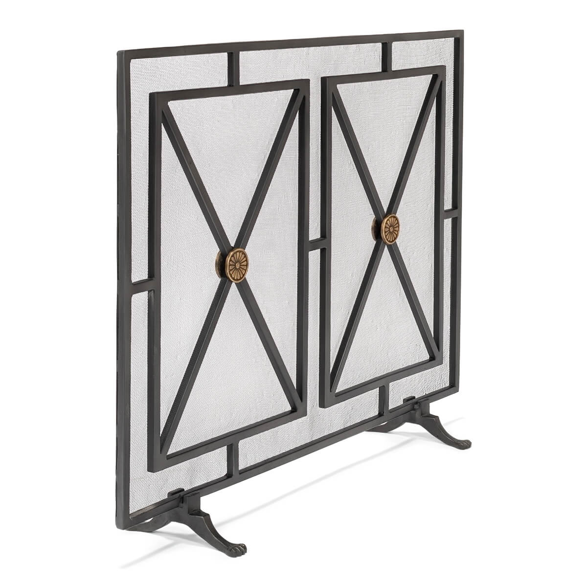 Right side angle, French Directoire style fireplace screen frame.
