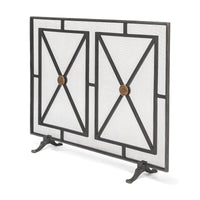 Left side angle, French Directoire style fireplace screen pattern.
