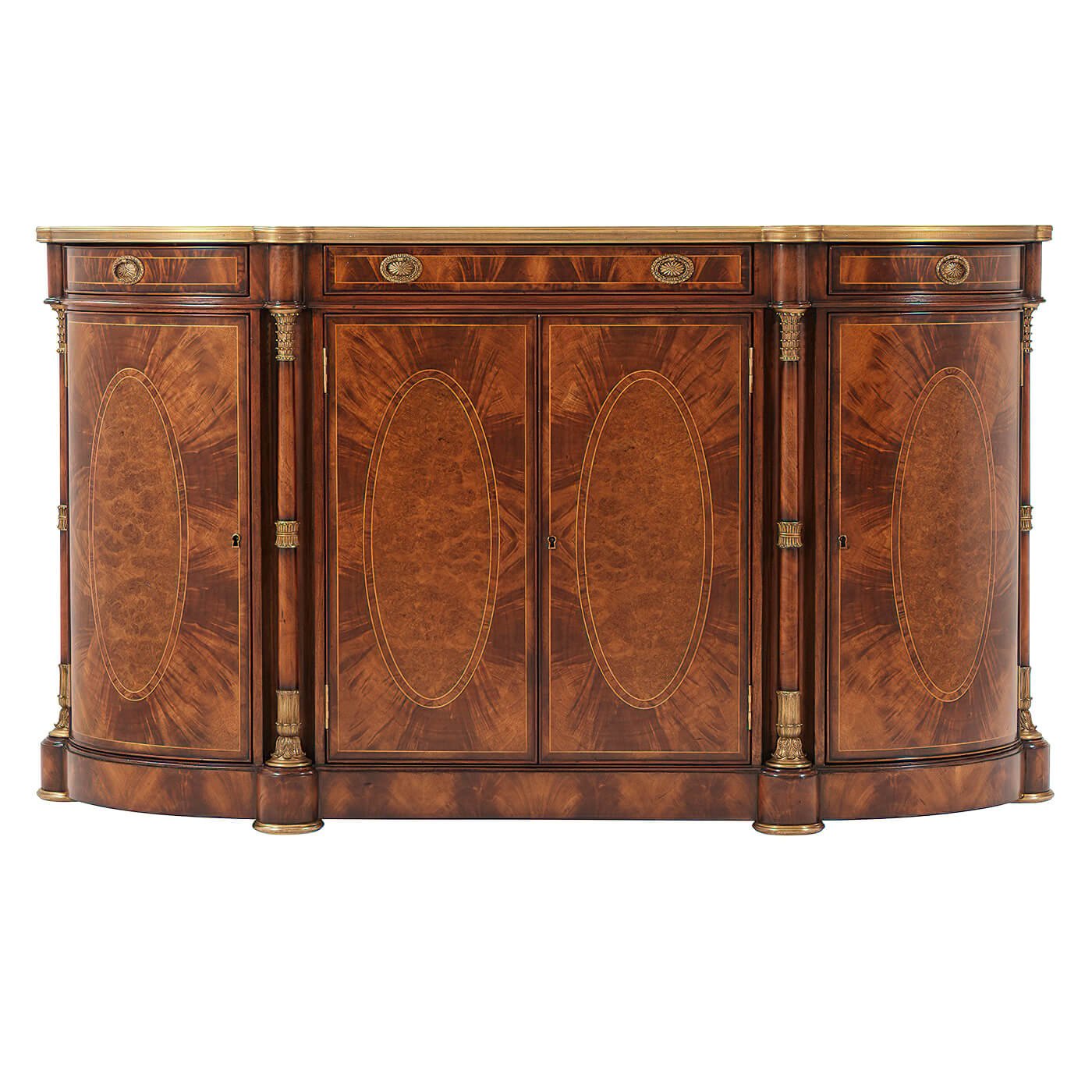 French Empire Demi Lune Buffet, front view.