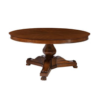 Round French Empire style dining table front view.