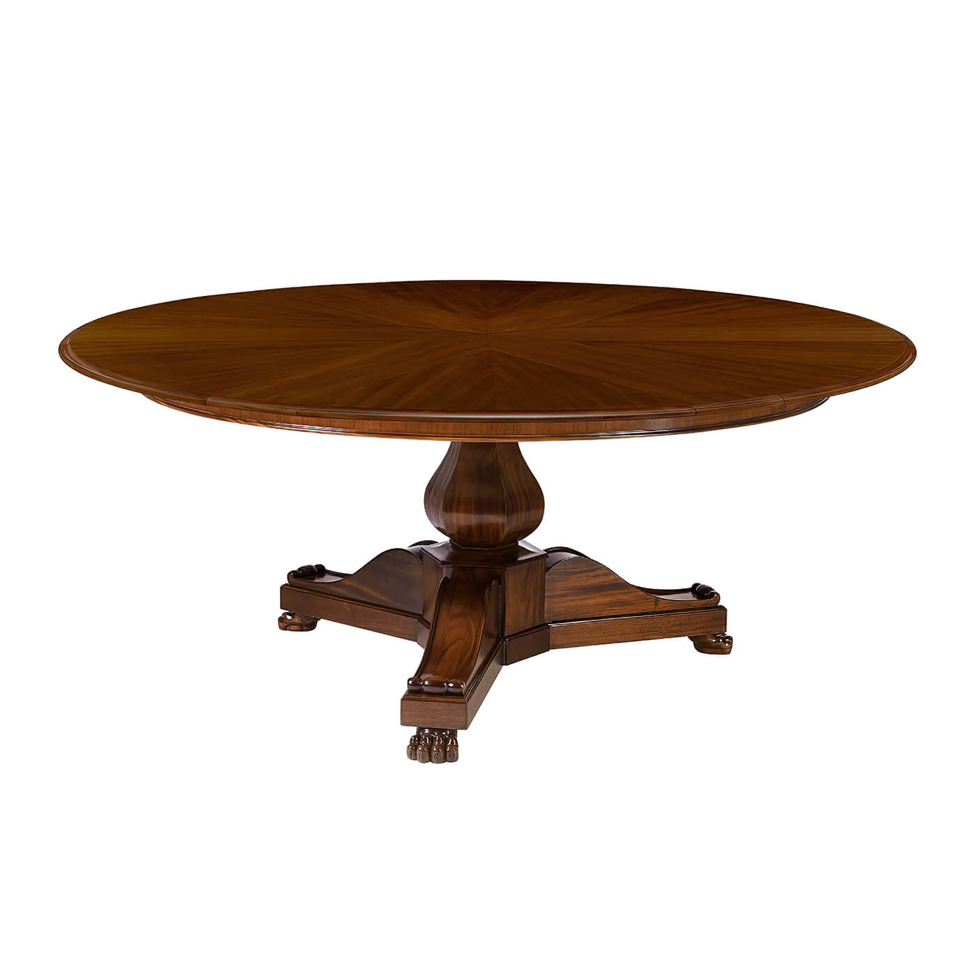 Side view of French Empire style dining table.