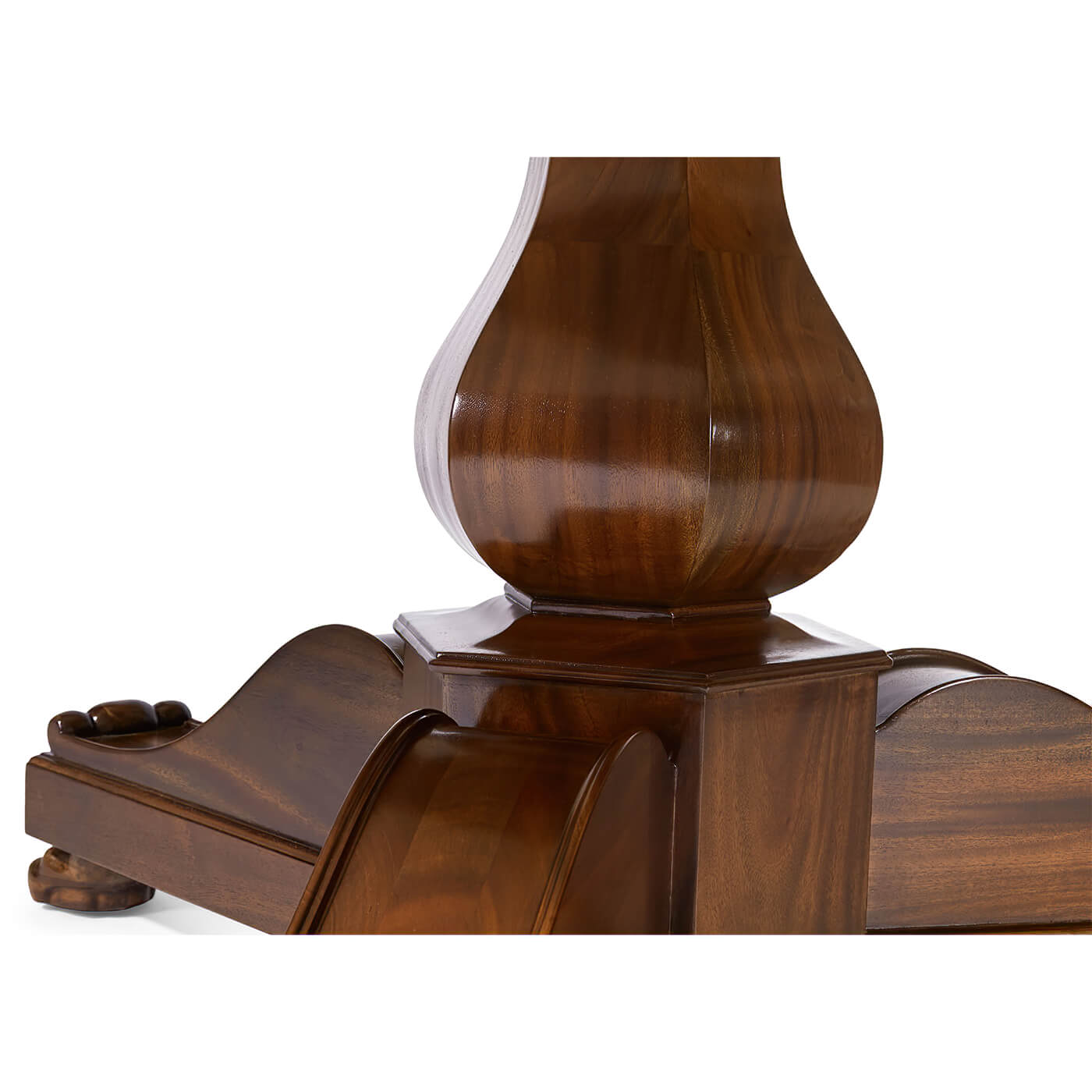 Close-up of French Empire table pedestal design.
