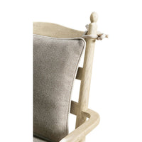 Close-up of cushion and ladderback design, arm chair.