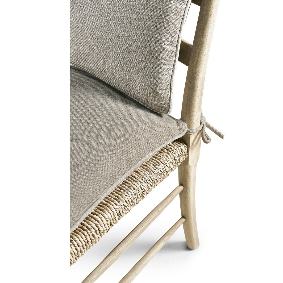 Chair cushion and woven seat detailed view.