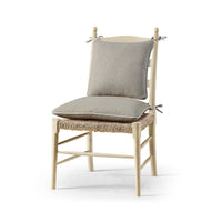 French ladderback dining chair with cushions, front view.