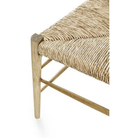 Woven seat detail on ladderback dining chair.