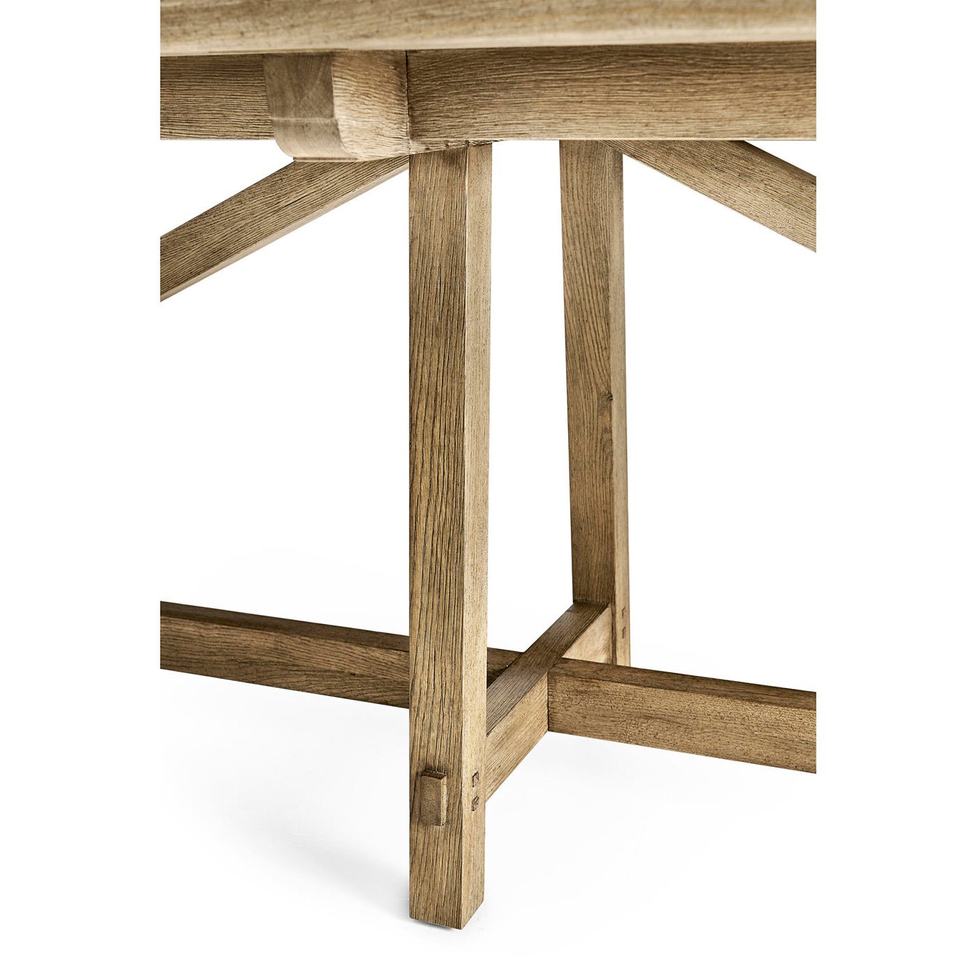 Base of dining table showing trestle leg detail.
