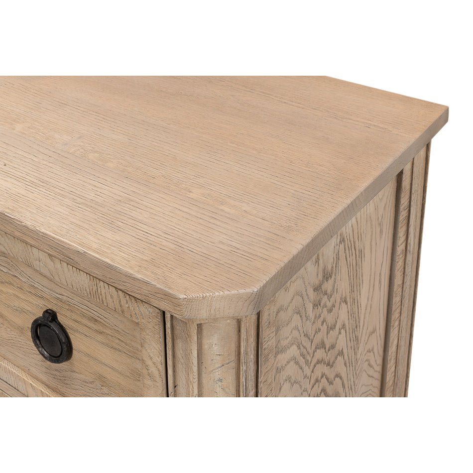 Top view of nightstand displaying wood texture.