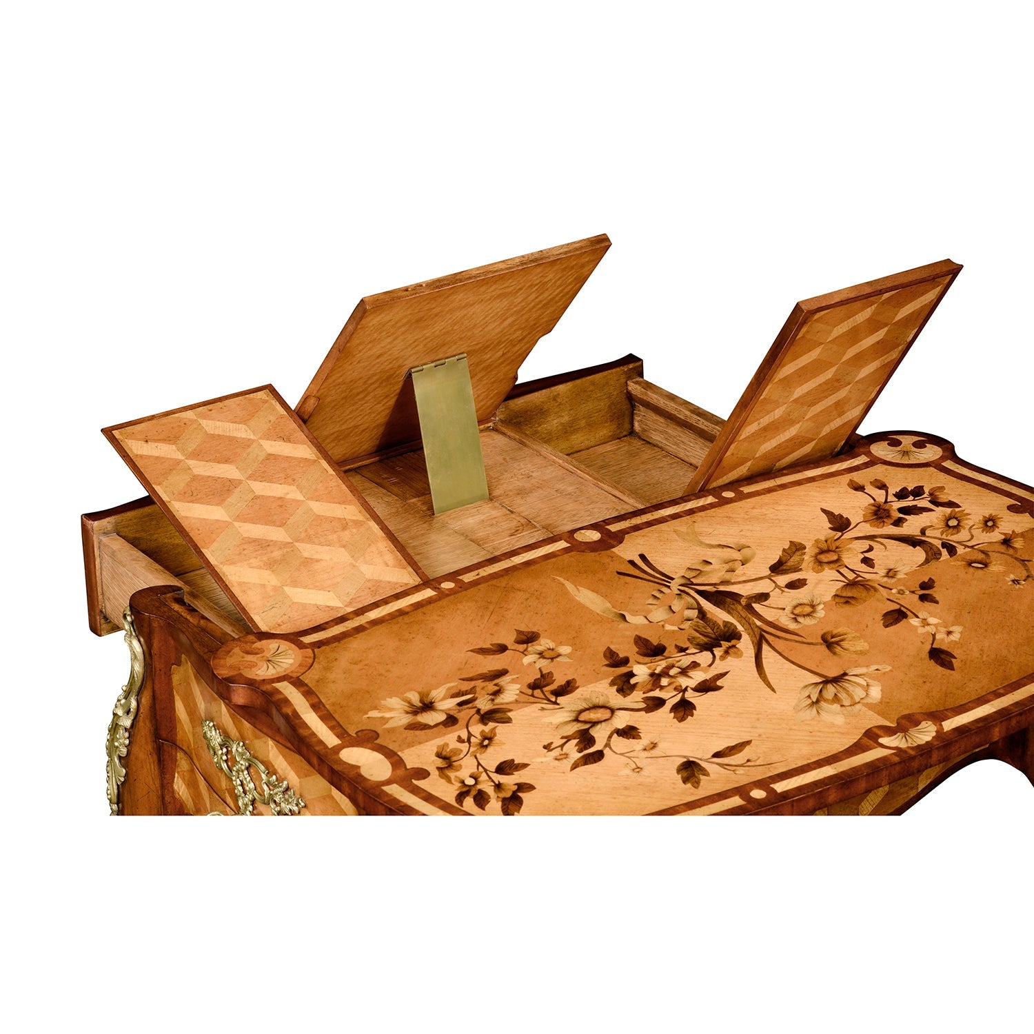 Top compartments open, showcasing table's mechanism.
