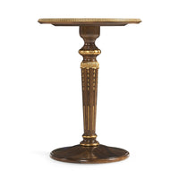 Side profile showcasing French accent table's detailed leg.