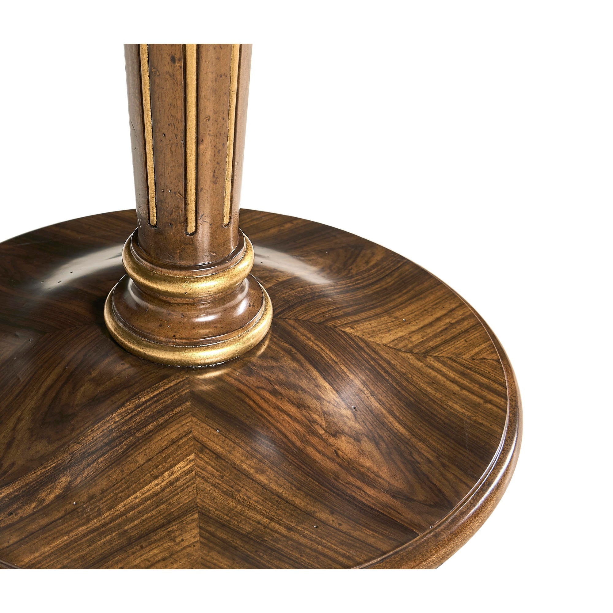 Base of French accent table showing wood grain pattern.